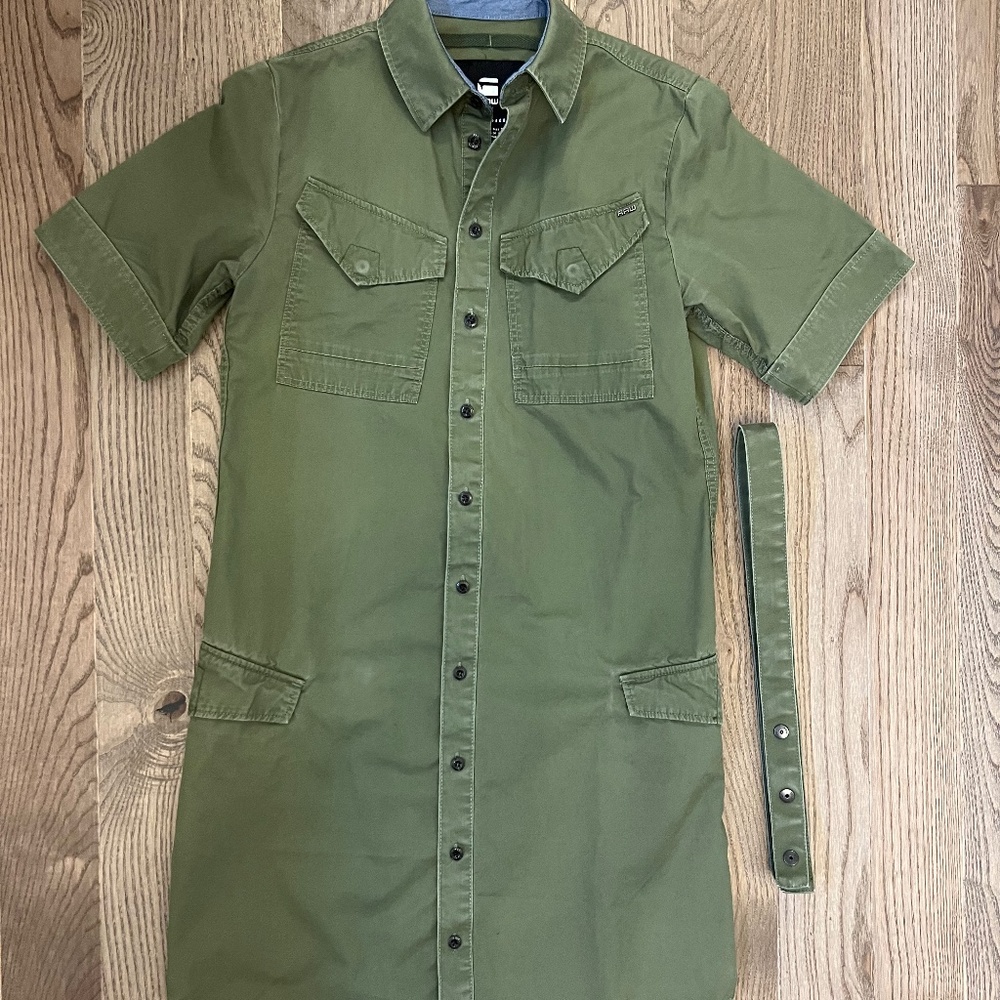G STAR Raw short sleeve utility shirt dress XXS